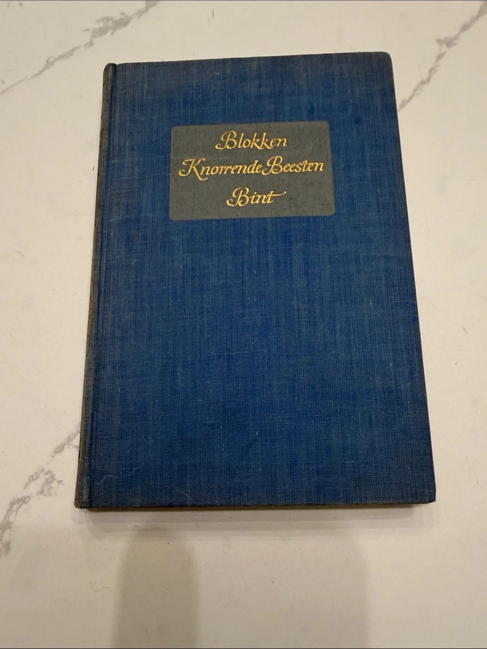 Blue Clothbound Book with Gold Script Title